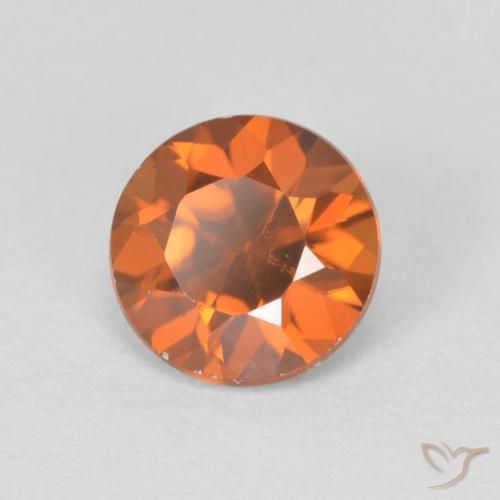 Zircão Medium Dark-Orange Natural 1.20ct, Redondo, VVS-VS
