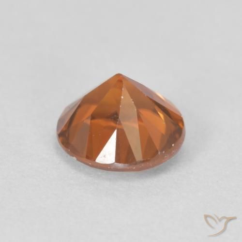 Zircão Medium Dark-Orange Natural 1.20ct, Redondo, VVS-VS