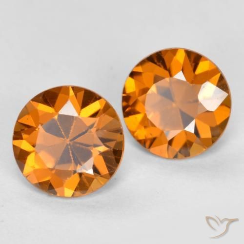 Pedras preciosas de Zircão Laranja Profundo natural de 2.24 ct, Redondo, VVS-VS