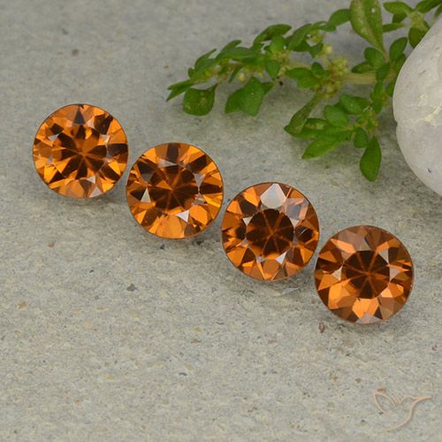 4.75ctw Natural Laranja médio-escuro Zircão, Redondo, VVS-VS