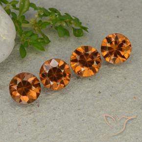 Pedras preciosas de Zircão Laranja médio-escuro natural de 4.75 ct, Redondo, VVS-VS