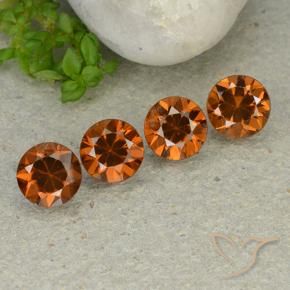 Pedras preciosas de Zircão âmbar laranja natural de 4.94 ct, Redondo, VVS-VS