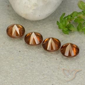 Pedras preciosas de Zircão âmbar laranja natural de 4.94 ct, Redondo, VVS-VS