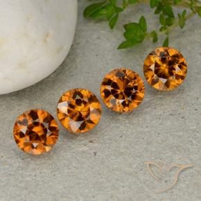Pedras preciosas de Zircão Laranja amarelado natural de 4.61 ct, Redondo, VVS-VS