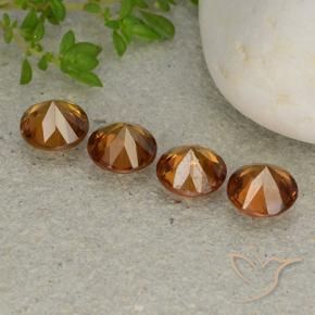 Pedras preciosas de Zircão Laranja amarelado natural de 4.61 ct, Redondo, VVS-VS