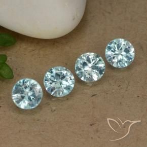 Pedras preciosas de Zircão Azul claro natural de 1.85 ct, Redondo, VVS-VS