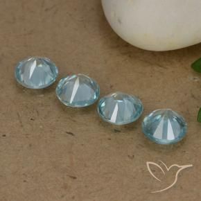 Pedras preciosas de Zircão Azul claro natural de 1.85 ct, Redondo, VVS-VS