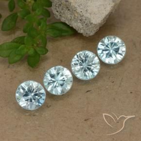 Pedras preciosas de Zircão Azul claro natural de 2.06 ct, Redondo, VVS-VS