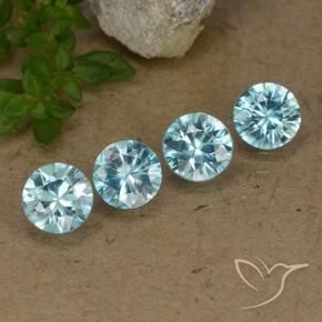 Pedras preciosas de Zircão Azul claro natural de 2.06 ct, Redondo, VVS-VS