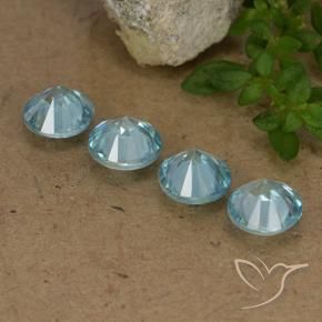 Pedras preciosas de Zircão Azul claro natural de 2.06 ct, Redondo, VVS-VS