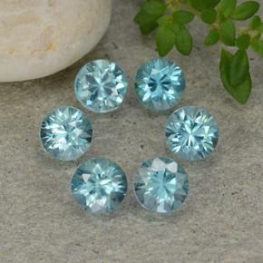 Pedras preciosas de zircão azul natural de 2,38 ct, corte redondo, VVS-VS