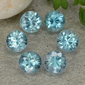 Pedras preciosas de zircão azul natural de 2,38 ct, corte redondo, VVS-VS