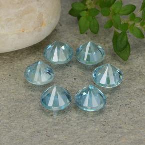 Pedras preciosas de zircão azul natural de 2,38 ct, corte redondo, VVS-VS