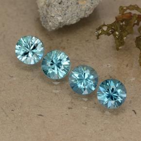 Pedras preciosas de zircão azul natural de 2,19 ct, corte redondo, VVS-VS