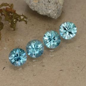 Pedras preciosas de zircão azul natural de 2,19 ct, corte redondo, VVS-VS