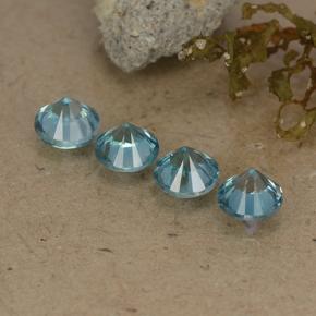 Pedras preciosas de zircão azul natural de 2,19 ct, corte redondo, VVS-VS