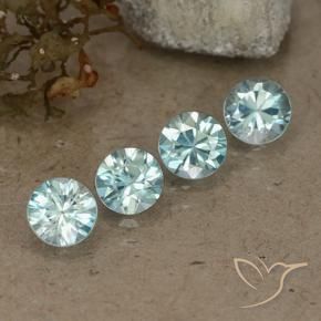 Pedras preciosas de Zircão Azul pálido natural de 2.02 ct, Redondo, VVS-VS