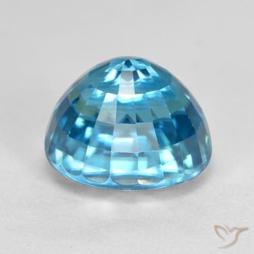 Zircão Azul elétrico Natural 5.74ct, oval, VVS
