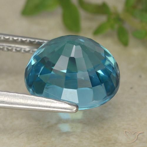 Zircão Azul médio Natural 5.36ct, oval, VVS