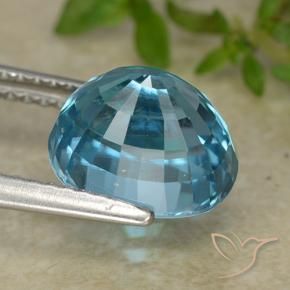 Zircão Azul Natural 5.23ct, oval, VVS