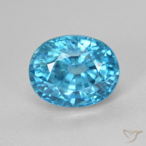 5.24ct Natural Azul Azure Elétrico Zircão, oval, VVS