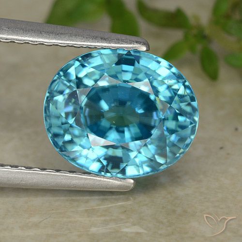 4.76ct Natural Azul elétrico Zircão, oval, VVS