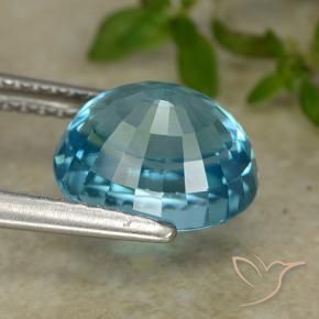 Zircão Azul elétrico Natural 4.76ct, oval, VVS