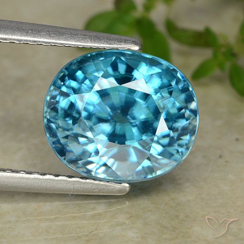 5.86ct Natural Azul Azure Elétrico Zircão, oval, VVS