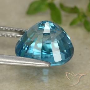 Zircão Azul Azure Elétrico Natural 5.86ct, oval, VVS
