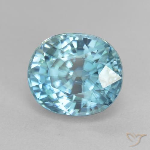 Zircão Azul-esverdeado Natural 5.75ct, oval, VVS