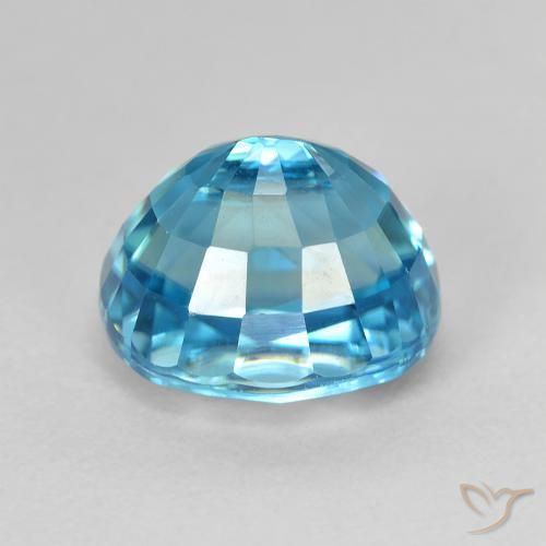 Zircão Azul médio Natural 5.88ct, oval, VVS