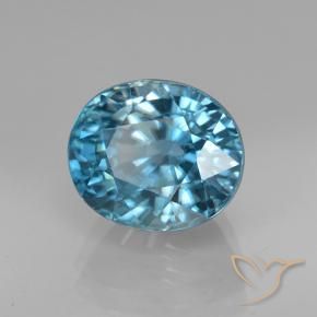 Zircão Aqua-azul prateado intenso Natural 5.07ct, oval, VVS