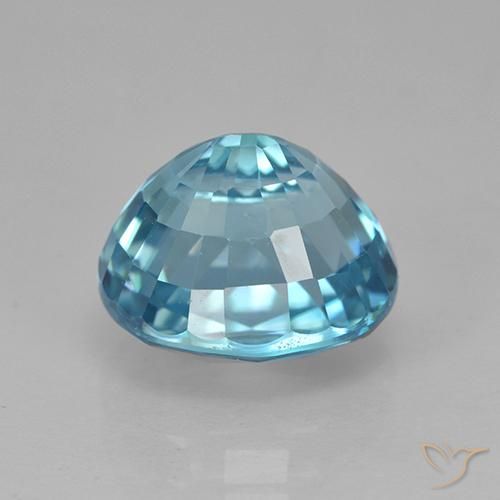 Zircão Azul Azure Elétrico Natural 5.86ct, oval, VVS