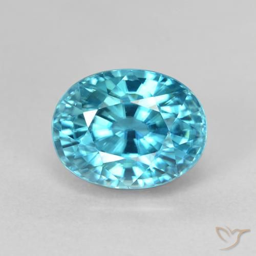 4.98ct Natural Azul-esverdeado Zircão, oval, VVS