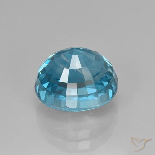 Zircão Aqua-azul prateado intenso Natural 5.07ct, oval, VVS