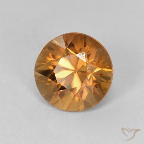 2.02ct Natural Laranja Profundo Zircão, Redondo, VVS-VS