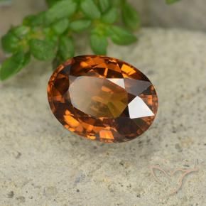Zircão Laranja Profundo Natural 1.79ct, oval, VVS-VS