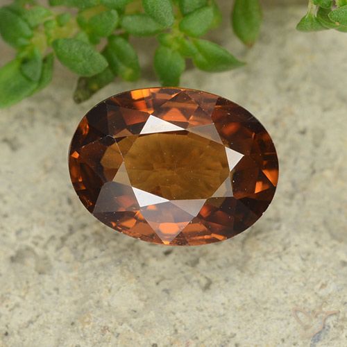 1.69ct Natural Laranja médio-escuro Zircão, oval, VS