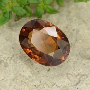 Zircão Laranja médio-escuro Natural 1.69ct, oval, VS