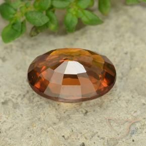 Zircão Laranja médio-escuro Natural 1.69ct, oval, VS