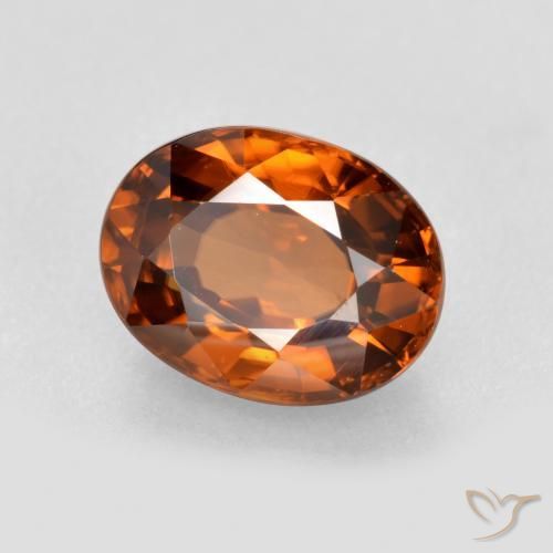 Zircão Laranja Profundo Natural 2.16ct, oval, VVS-VS