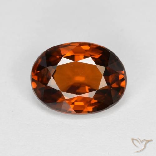 1.85ct Natural laranja avermelhado Zircão, oval, VVS