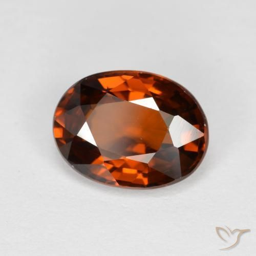 Zircão laranja avermelhado Natural 1.85ct, oval, VVS