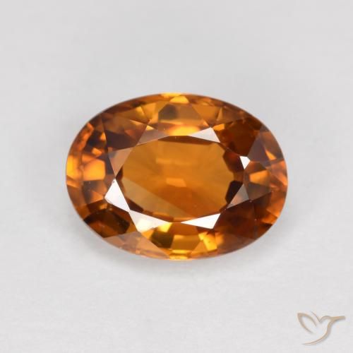 1.98ct Natural Laranja médio-escuro Zircão, oval, VVS-VS