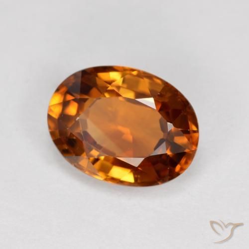 Zircão Laranja médio-escuro Natural 1.98ct, oval, VVS-VS
