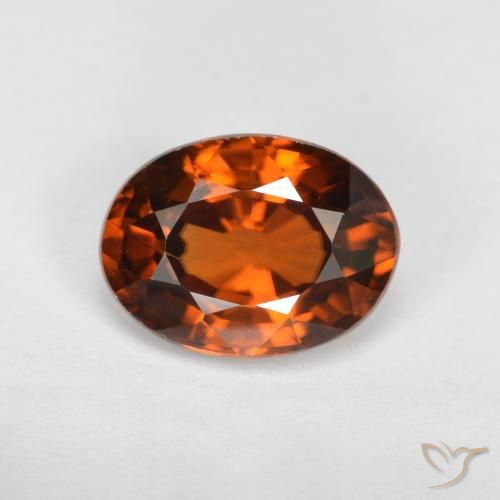 1.75ct Natural Laranja escuro Zircão, oval, VVS-VS