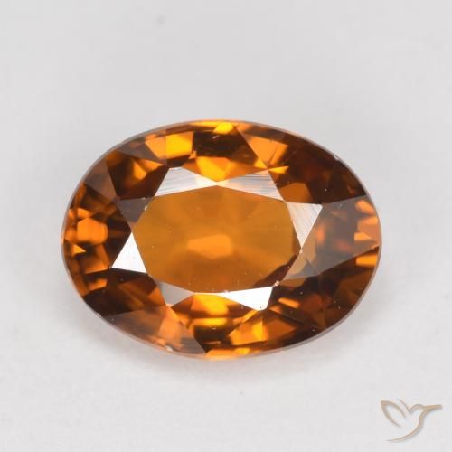 1.62ct Natural Laranja Marrom Profundo Zircão, oval, VVS