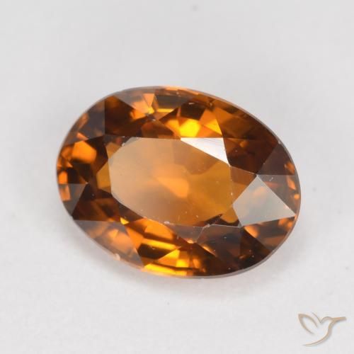 Zircão Laranja Marrom Profundo Natural 1.62ct, oval, VVS
