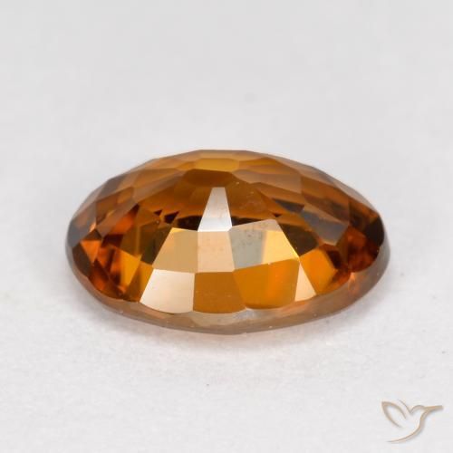 Zircão Laranja Marrom Profundo Natural 1.62ct, oval, VVS
