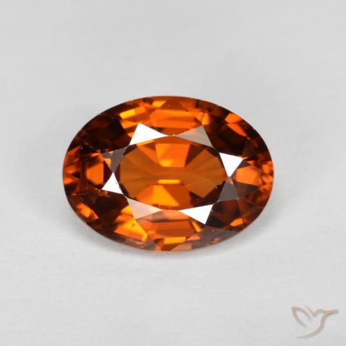 1.74ct Natural Laranja escuro Zircão, oval, VVS